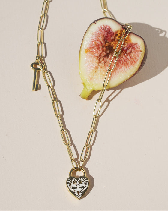 Gembok Enameled Heart